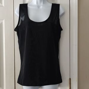 Cimkiz ladies black compression tank shirt workout shaper flattening Sz XL  NWOT